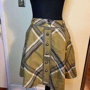 Anthropologie Front Button-Front A-Line Skirt